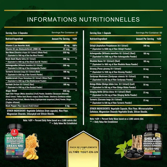 Nutrive© Pack de suppléments 20-en-1